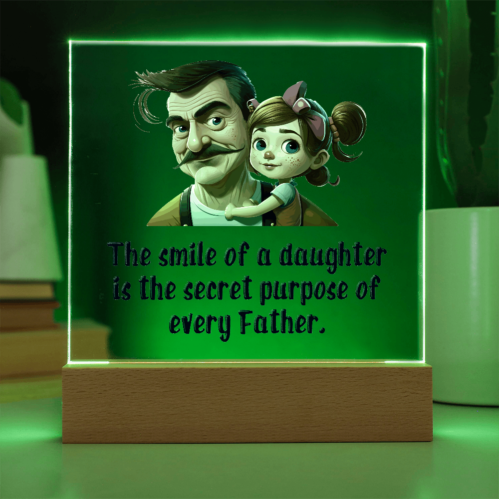 The Smile Of A Daughter Acrylic Square Plaque - Father's Day Gift for Dad
