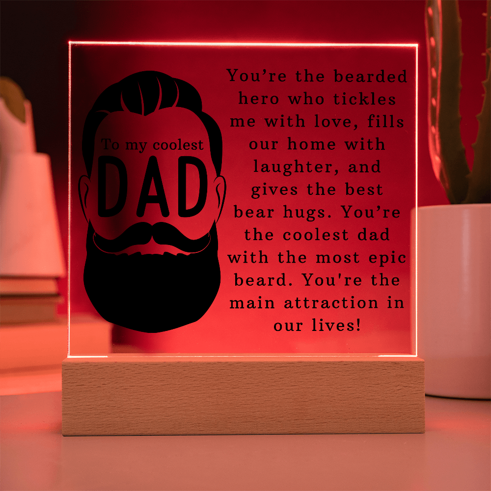 To The Coolest Dad Acrylic Square Plaque - Father's Day Gift for Dad