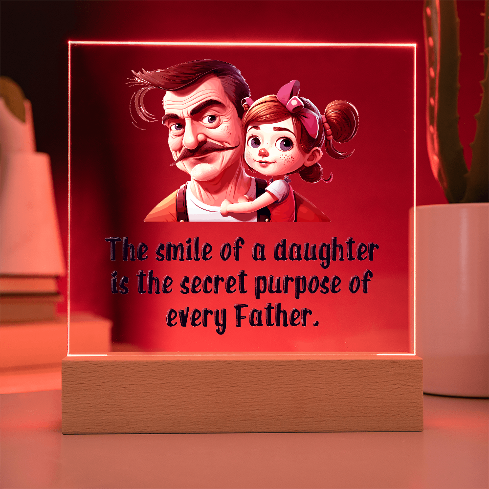 The Smile Of A Daughter Acrylic Square Plaque - Father's Day Gift for Dad