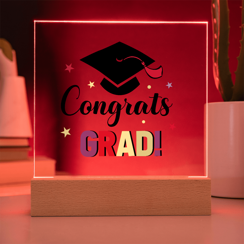 Congrats Grad Acrylic Square Plaque - Graduation Gift
