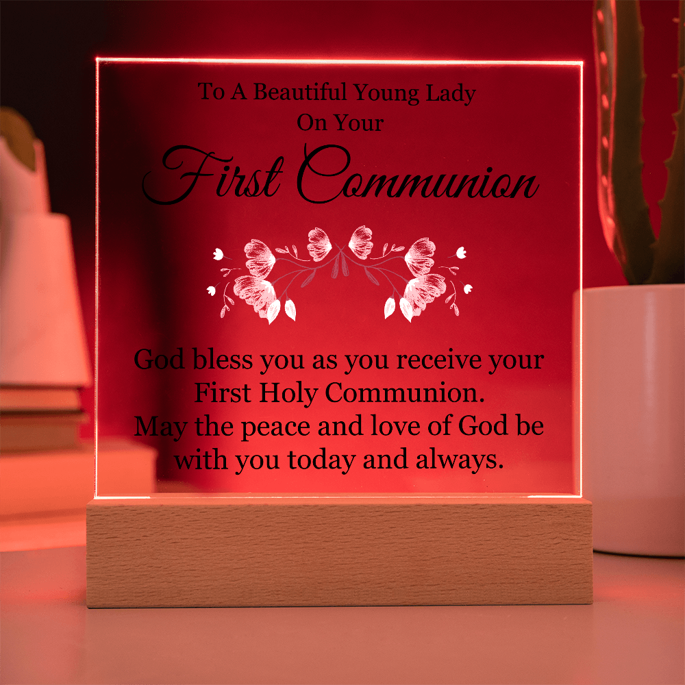 First Communion Acrylic Square Plaque - First Communion Gift