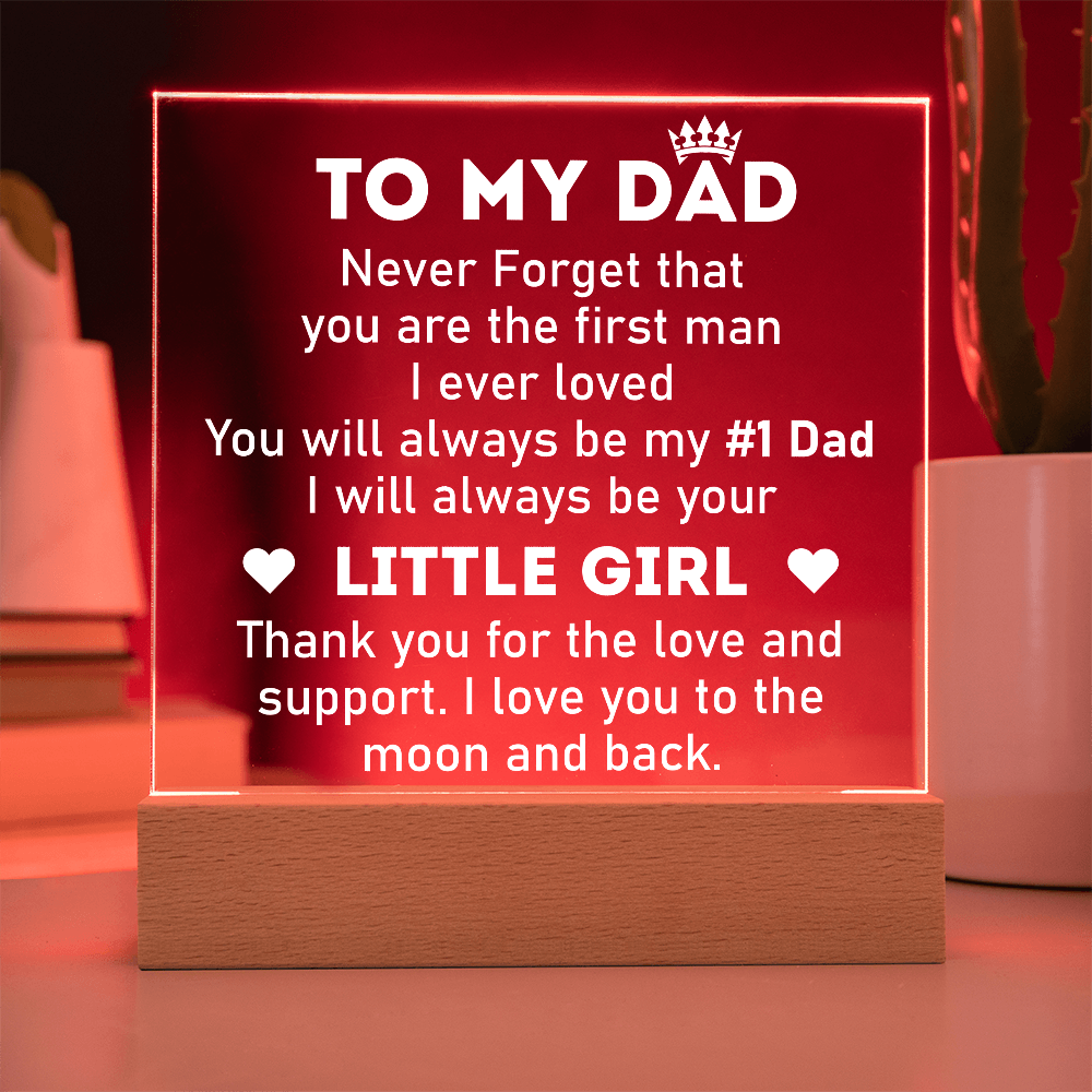 To My Dad Acrylic Square Plaque - A Piece Of My Heart, Father's Day Gift for Dad