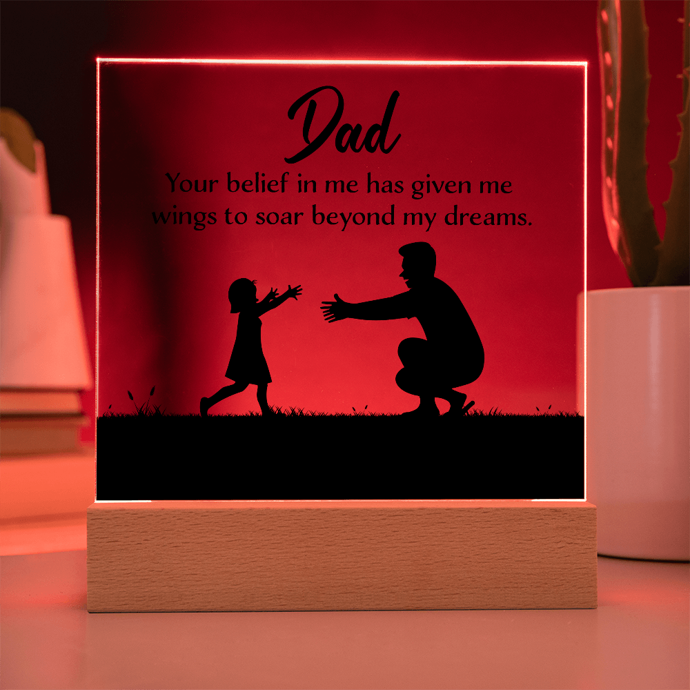 Dad Acrylic Square Plaque - Happy Father's Day Gift for Dad
