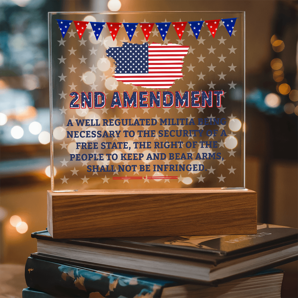 2nd Amendment Acrylic Square Plaque - Patriotic Home Decor Gift