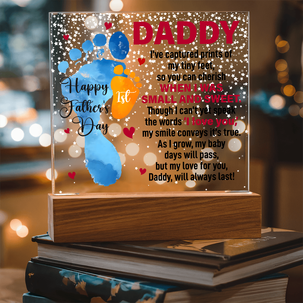 Daddy, Happy First Father's Day — Acrylic Square Plaque