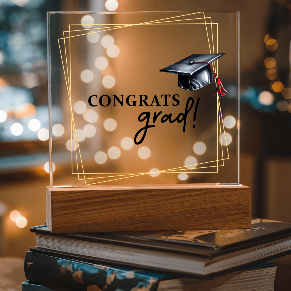 Congrats Grad Acrylic Square Plaque - Graduation Gift