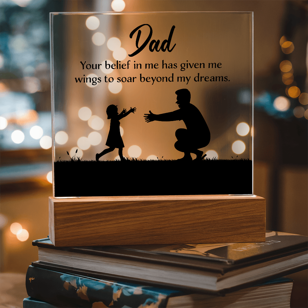 Dad Acrylic Square Plaque - Happy Father's Day Gift for Dad