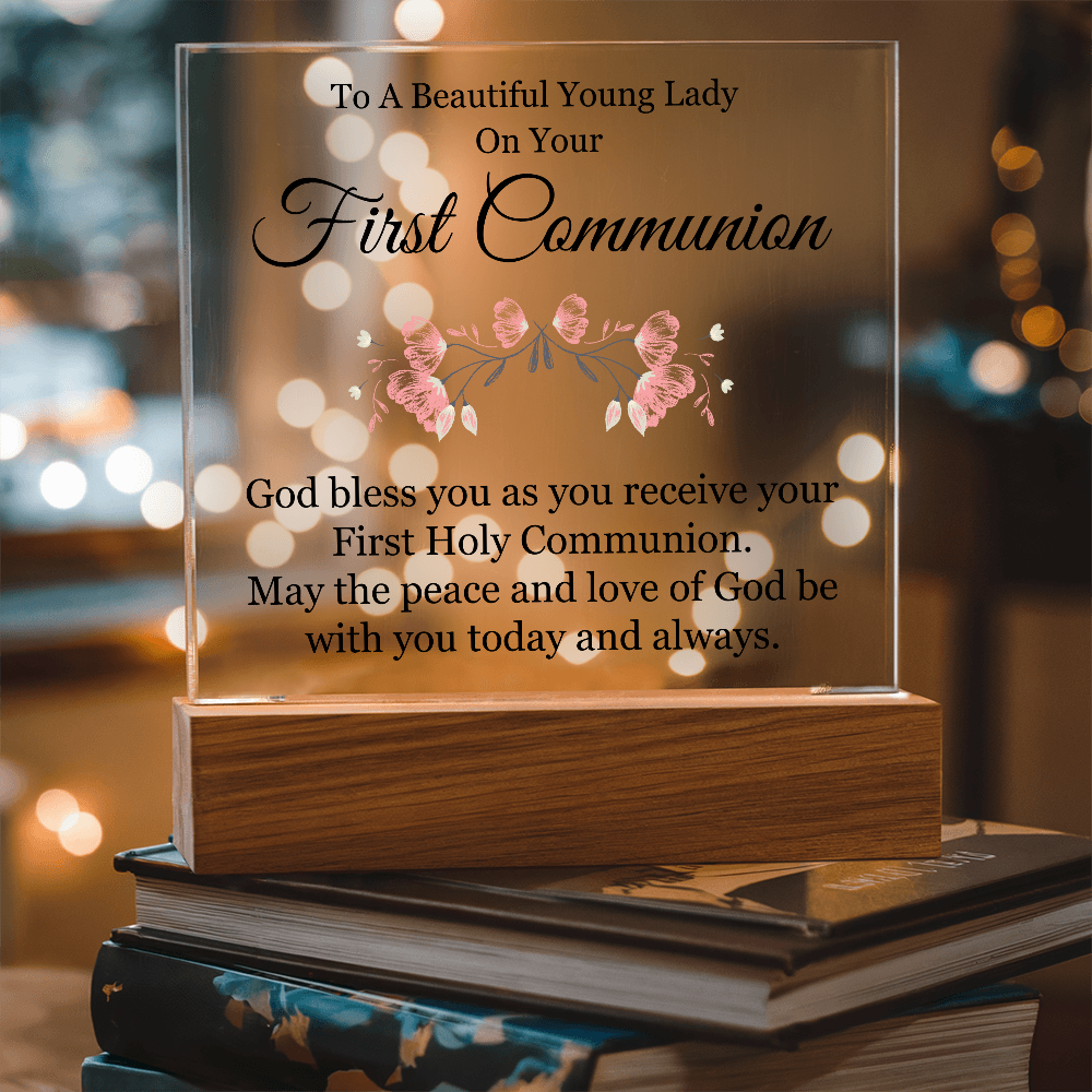 First Communion Acrylic Square Plaque - First Communion Gift