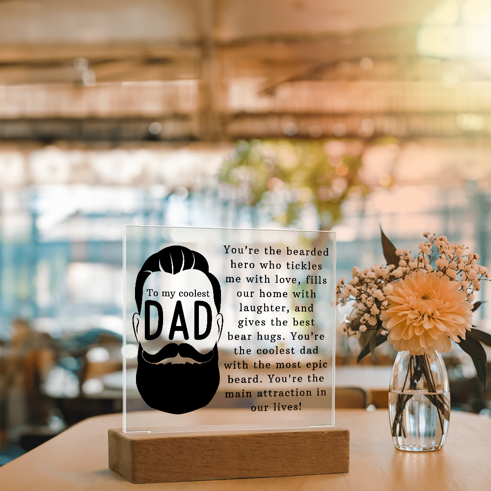 To The Coolest Dad Acrylic Square Plaque - Father's Day Gift for Dad