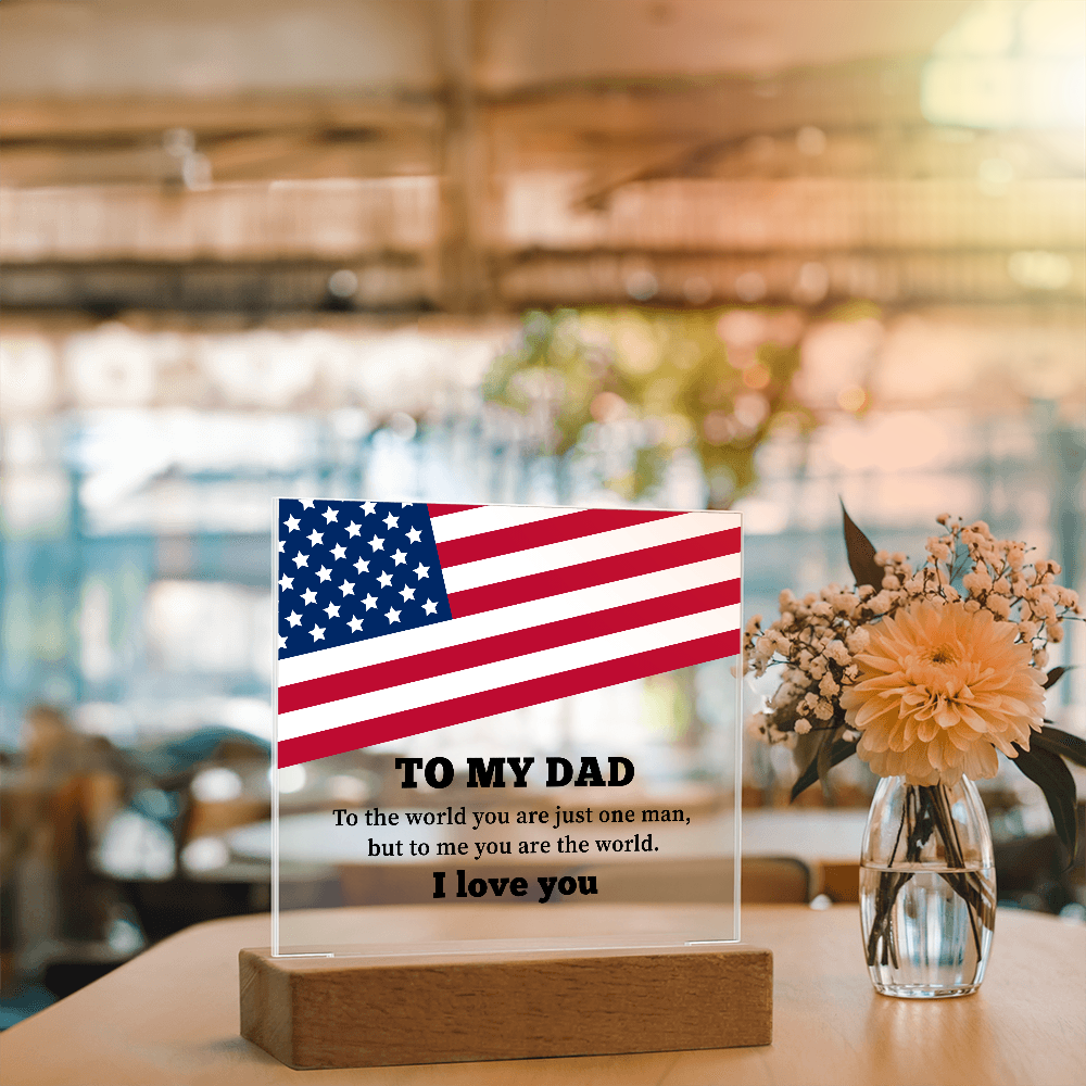 To My Dad Acrylic Square Plaque - Father's Day Gift for Dad