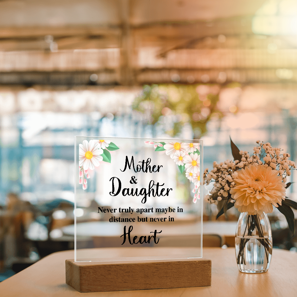 Mother And Daughter Acrylic Square Plaque - Mother's Day Gift