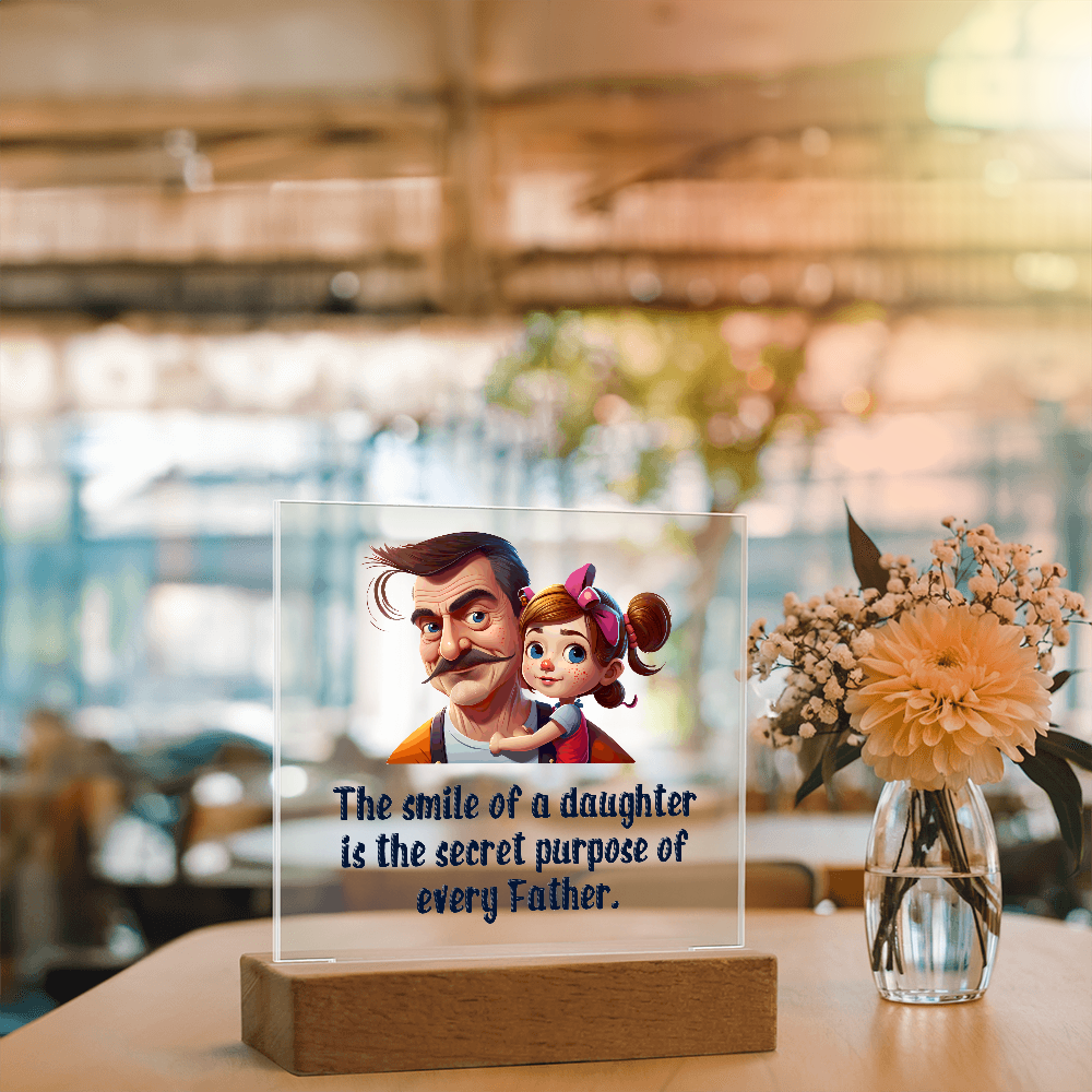 The Smile Of A Daughter Acrylic Square Plaque - Father's Day Gift for Dad