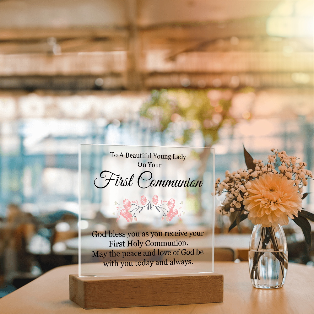 First Communion Acrylic Square Plaque - First Communion Gift