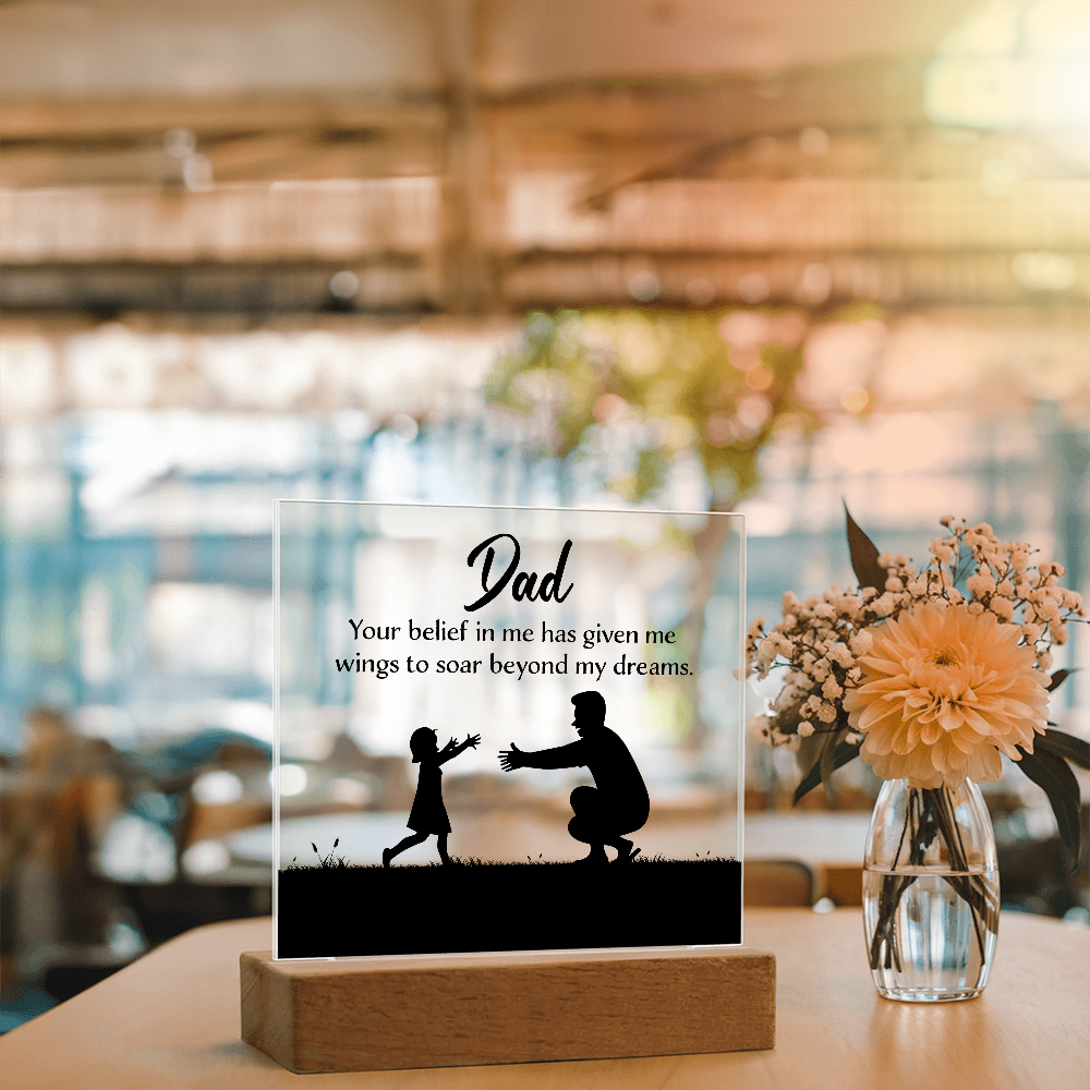 Dad Acrylic Square Plaque - Happy Father's Day Gift for Dad