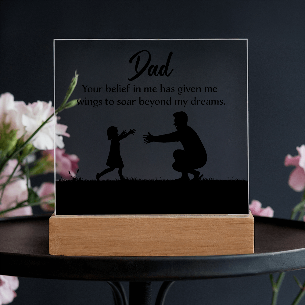 Dad Acrylic Square Plaque - Happy Father's Day Gift for Dad