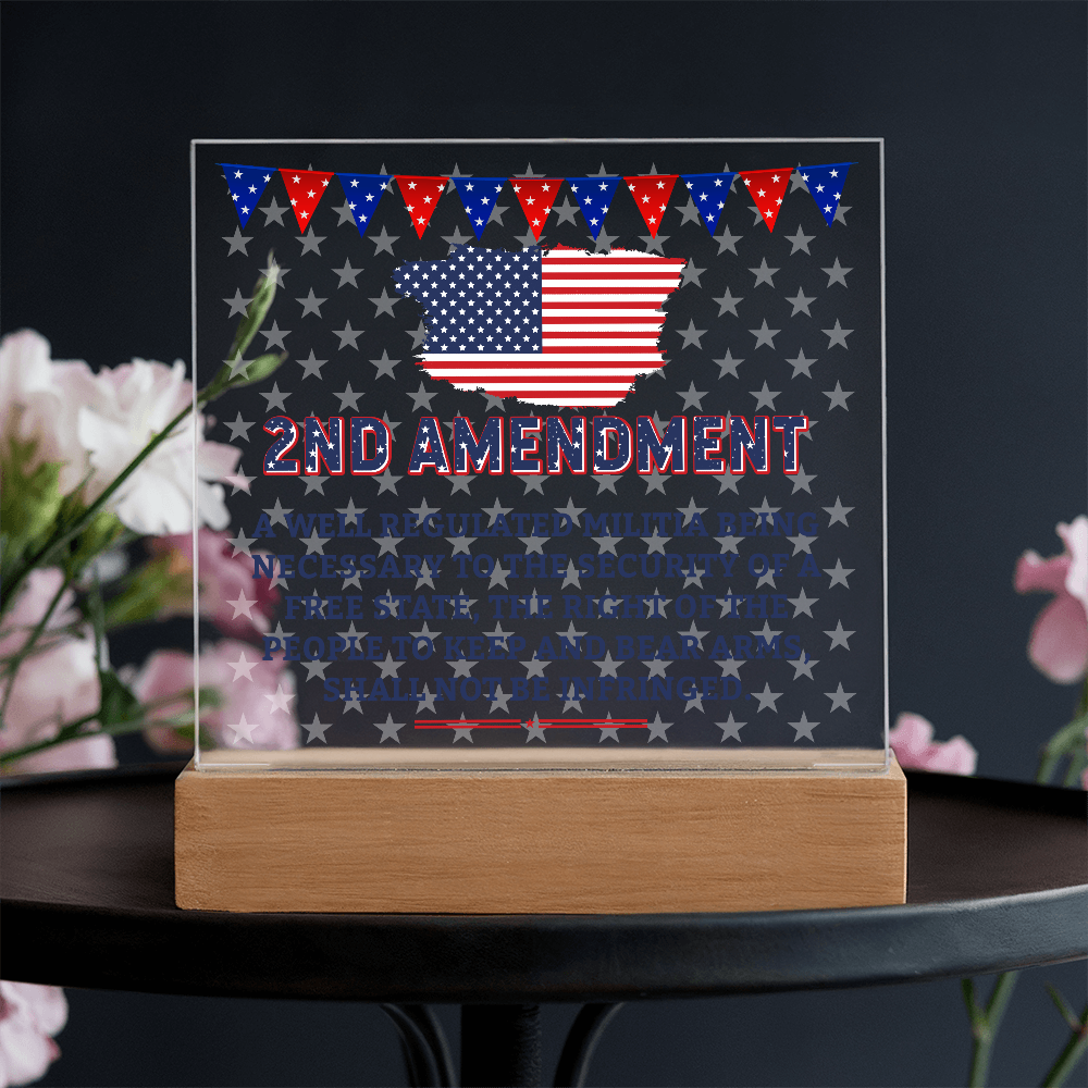 2nd Amendment Acrylic Square Plaque - Patriotic Home Decor Gift