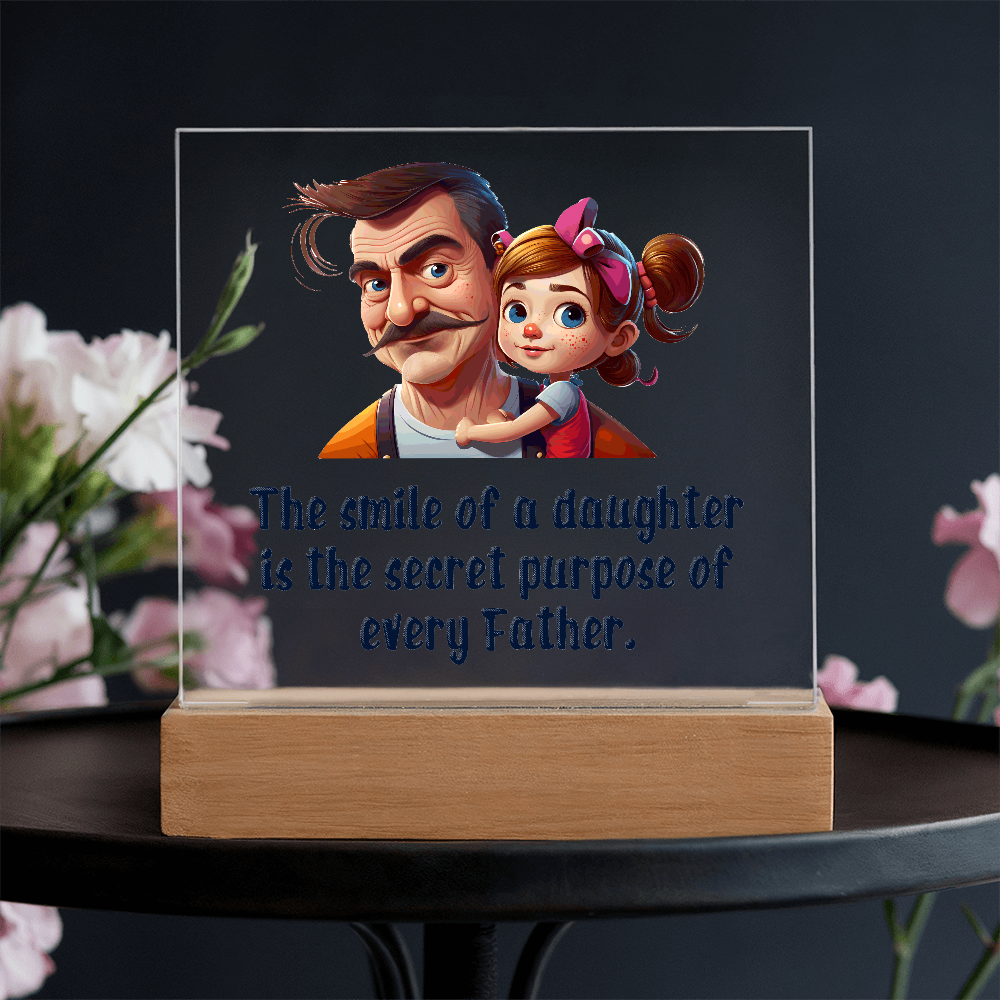The Smile Of A Daughter Acrylic Square Plaque - Father's Day Gift for Dad