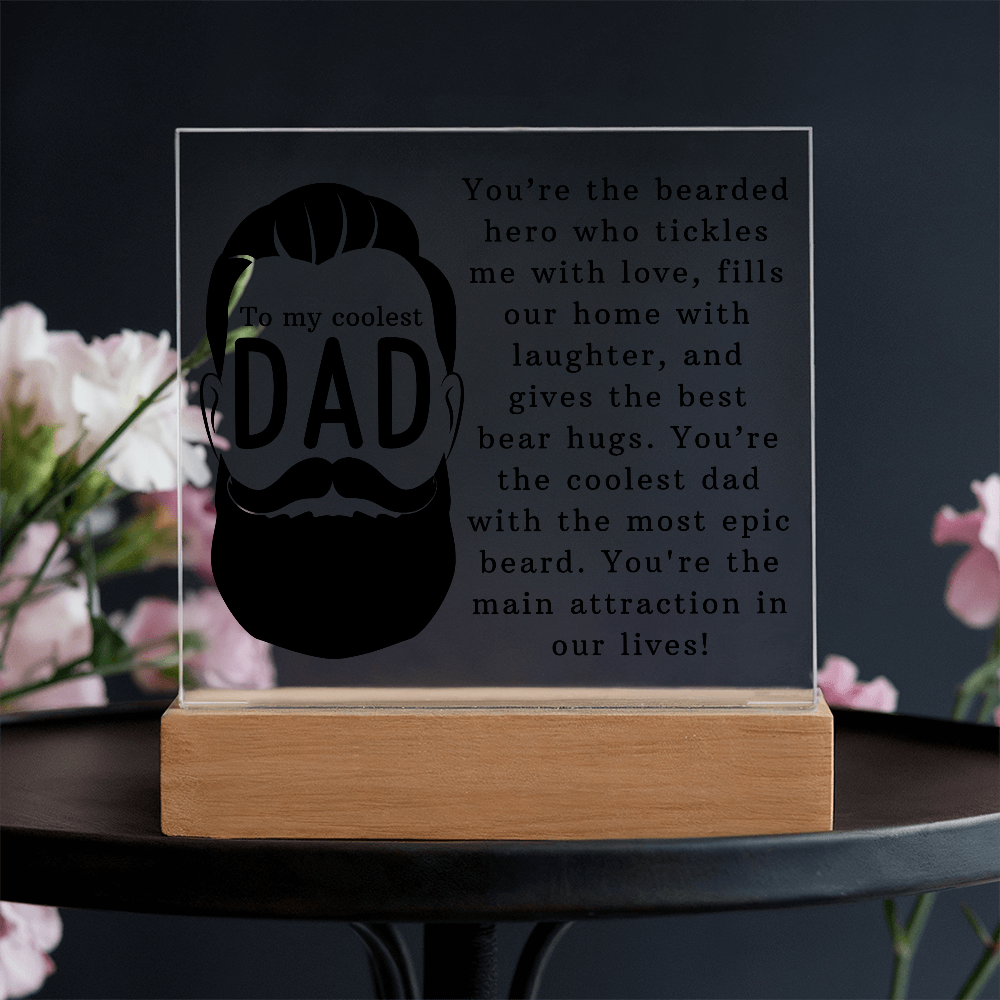 To The Coolest Dad Acrylic Square Plaque - Father's Day Gift for Dad
