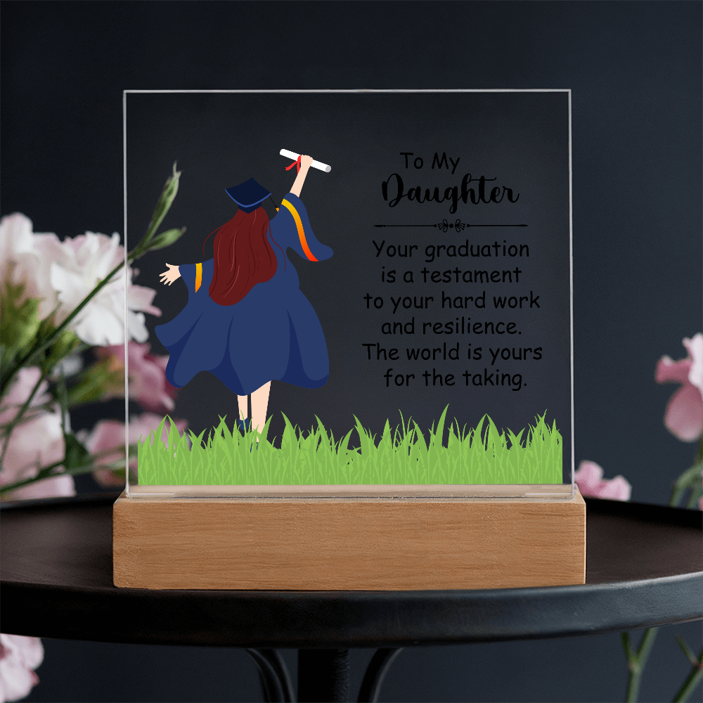 To My Daughter Acrylic Square Plaque - Graduation Gift