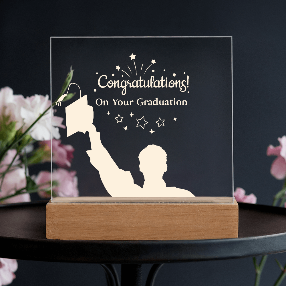 Congratulations On Your Graduation Acrylic Square Plaque - Graduation Gift