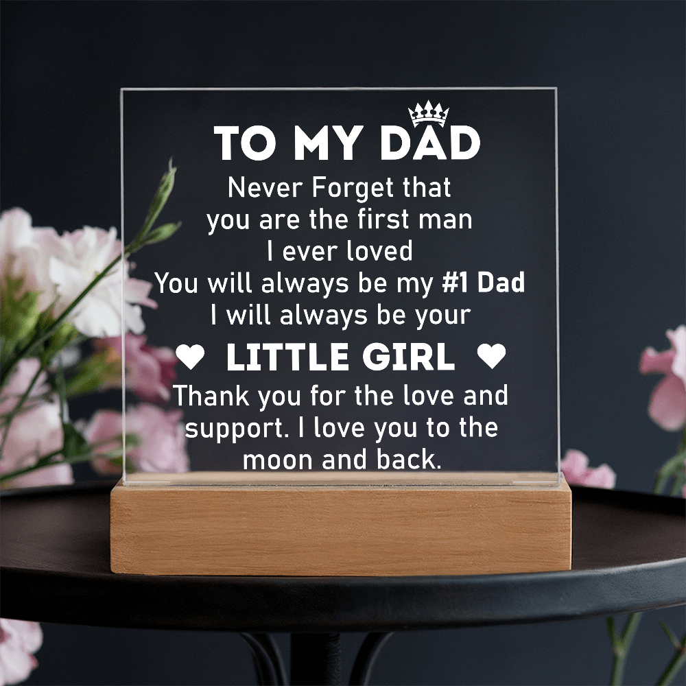 To My Dad Acrylic Square Plaque - A Piece Of My Heart, Father's Day Gift for Dad