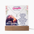 To My Precious Daughter Keepsake Acrylic Plaque & Alluring Beauty Necklace Bundle