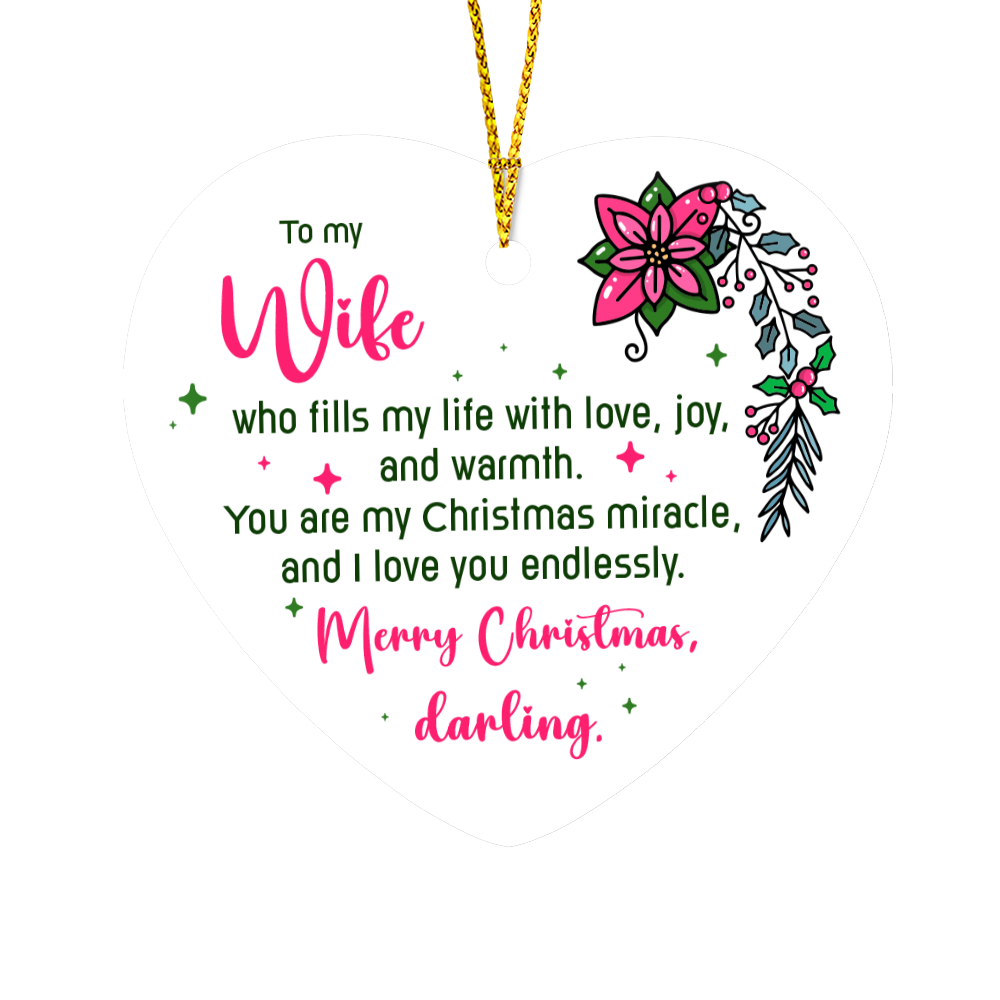 To My Wife High Gloss Heart Ornament