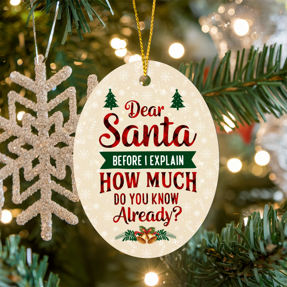 Dear Santa Before I Explain High Gloss Oval Ornament