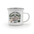 No City Lights Just Campfire Nights Enamel Camping Mug