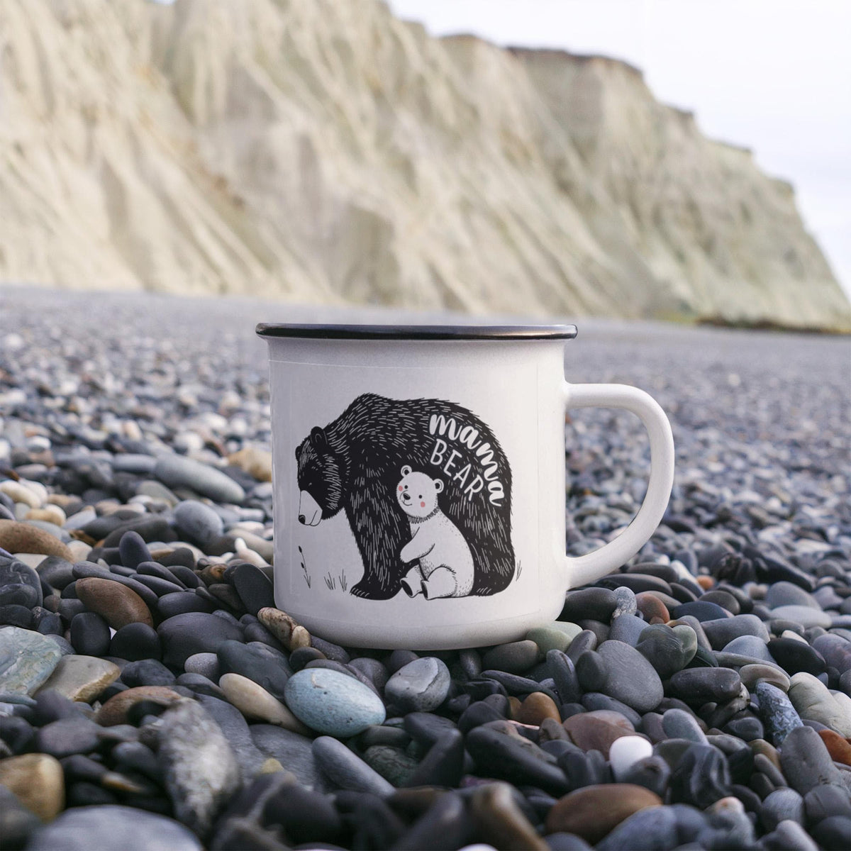 Mama Bear Enamel Camping Mug, Mom Camping Gift
