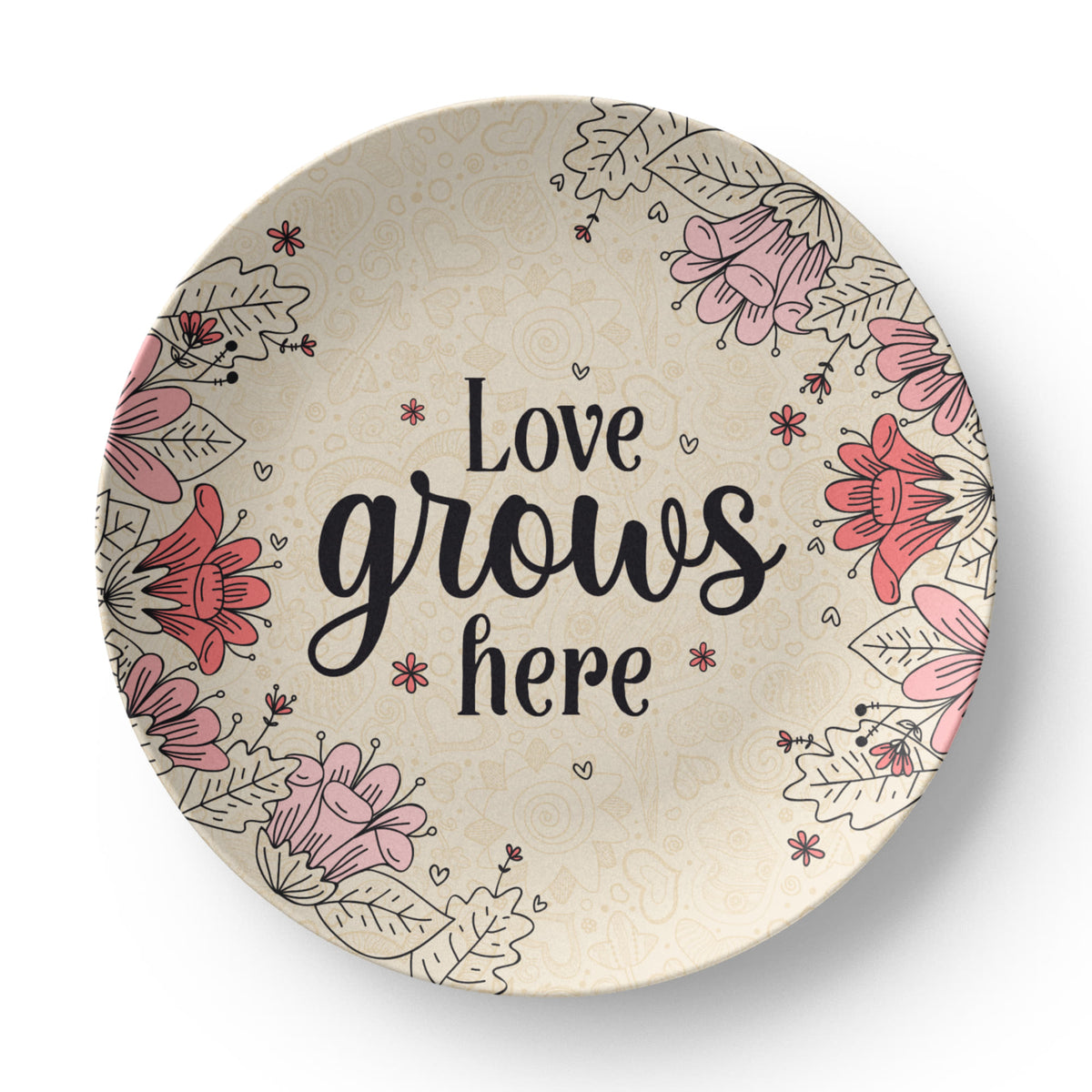 Love Grows Here Dinnerware Plate, Garden Gift
