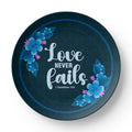 Love Never Fails Dinnerware Plate, Christian Gift