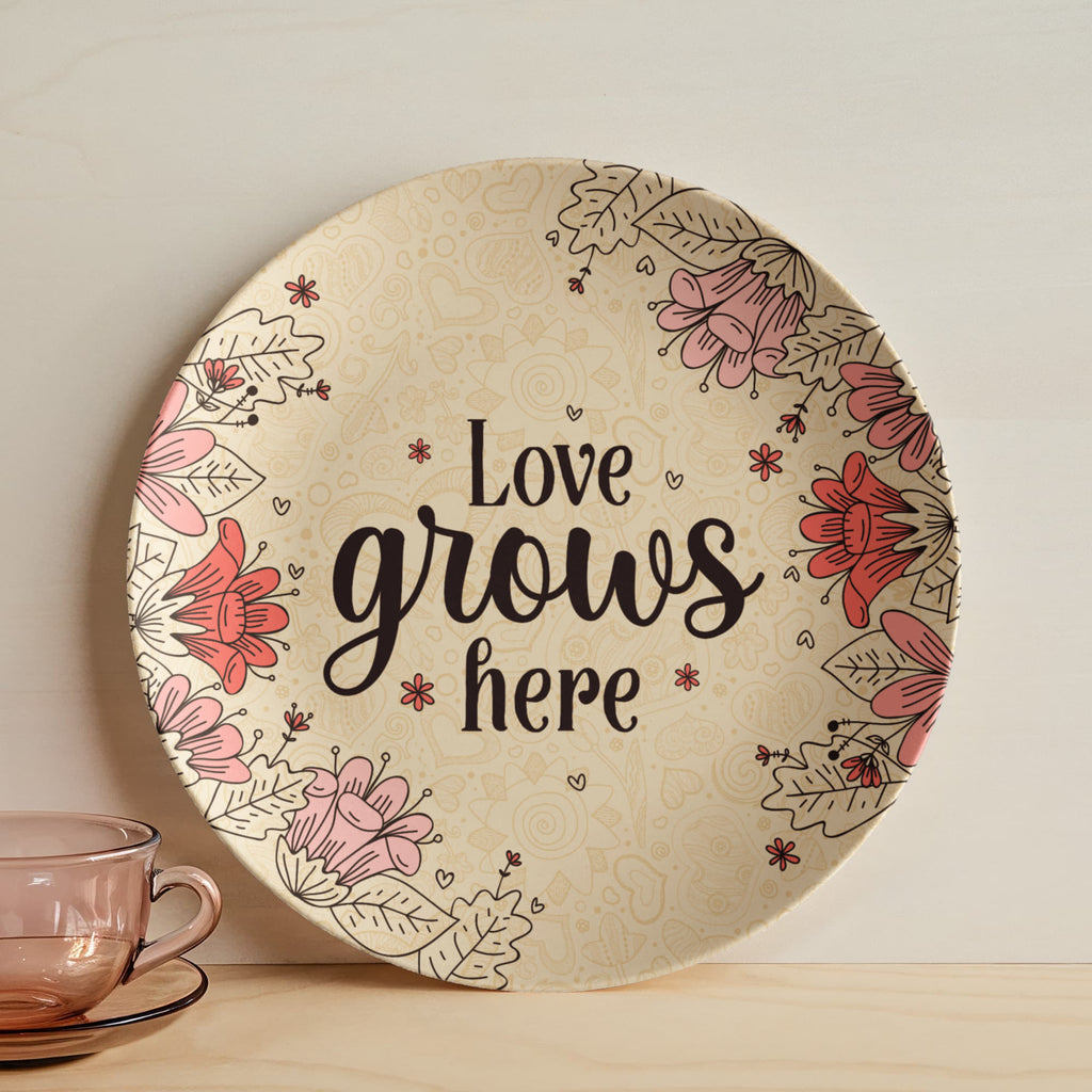 Love Grows Here Dinnerware Plate, Garden Gift