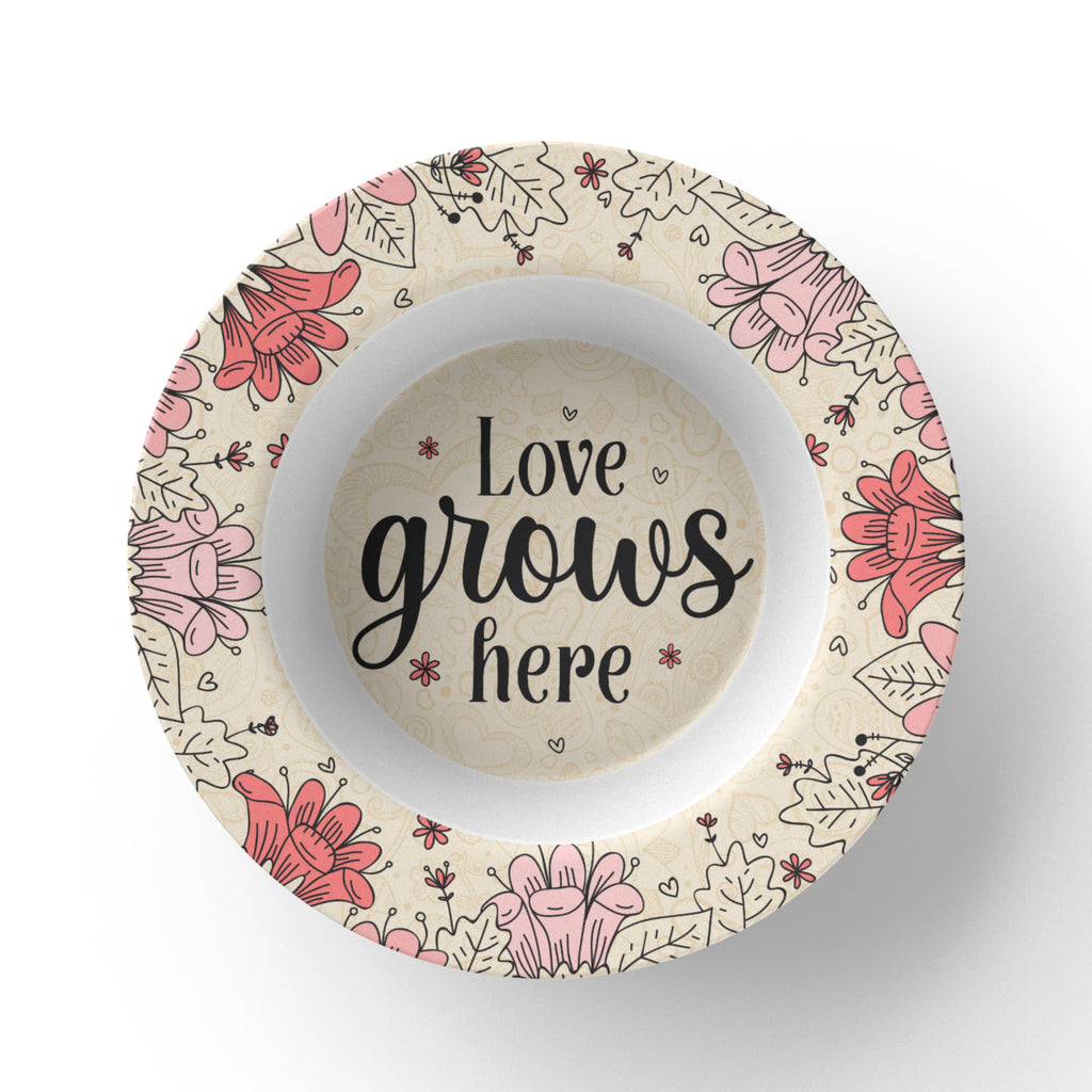 Love Grows Here Dinnerware Bowl, Garden Gift
