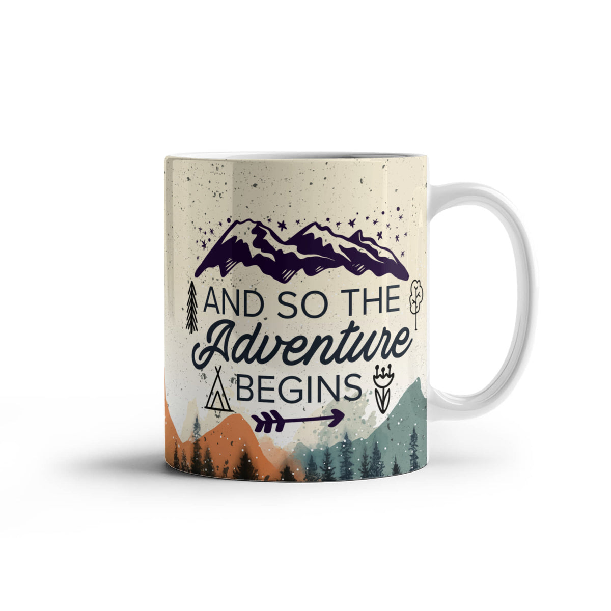 Adventure Awaits Camper Van Mountains Coffee Mug 11oz, Travel Lover Gift, Camping Mug