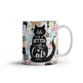 Life Is Better With Cats Coffee Mug, Cat Lover Gift