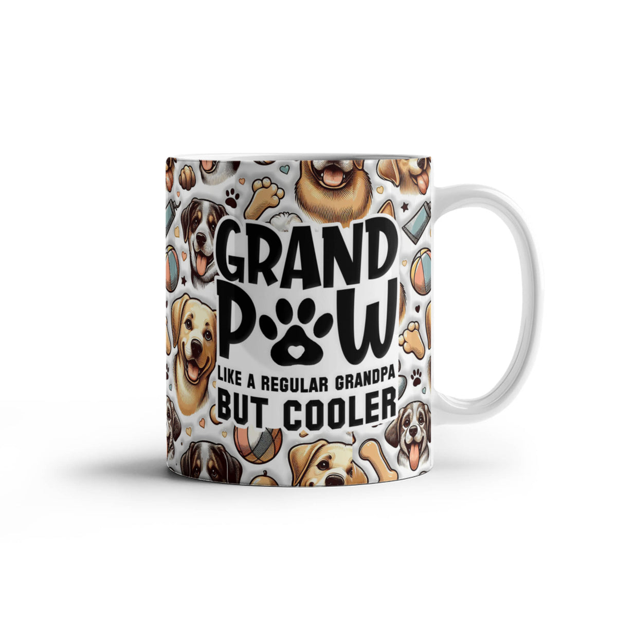 Grandpaw Like A Regular Grandpa But Cooler Coffee Mug 11oz, Dog Grandpa Gift, Funny Christmas Gift for Grandpa