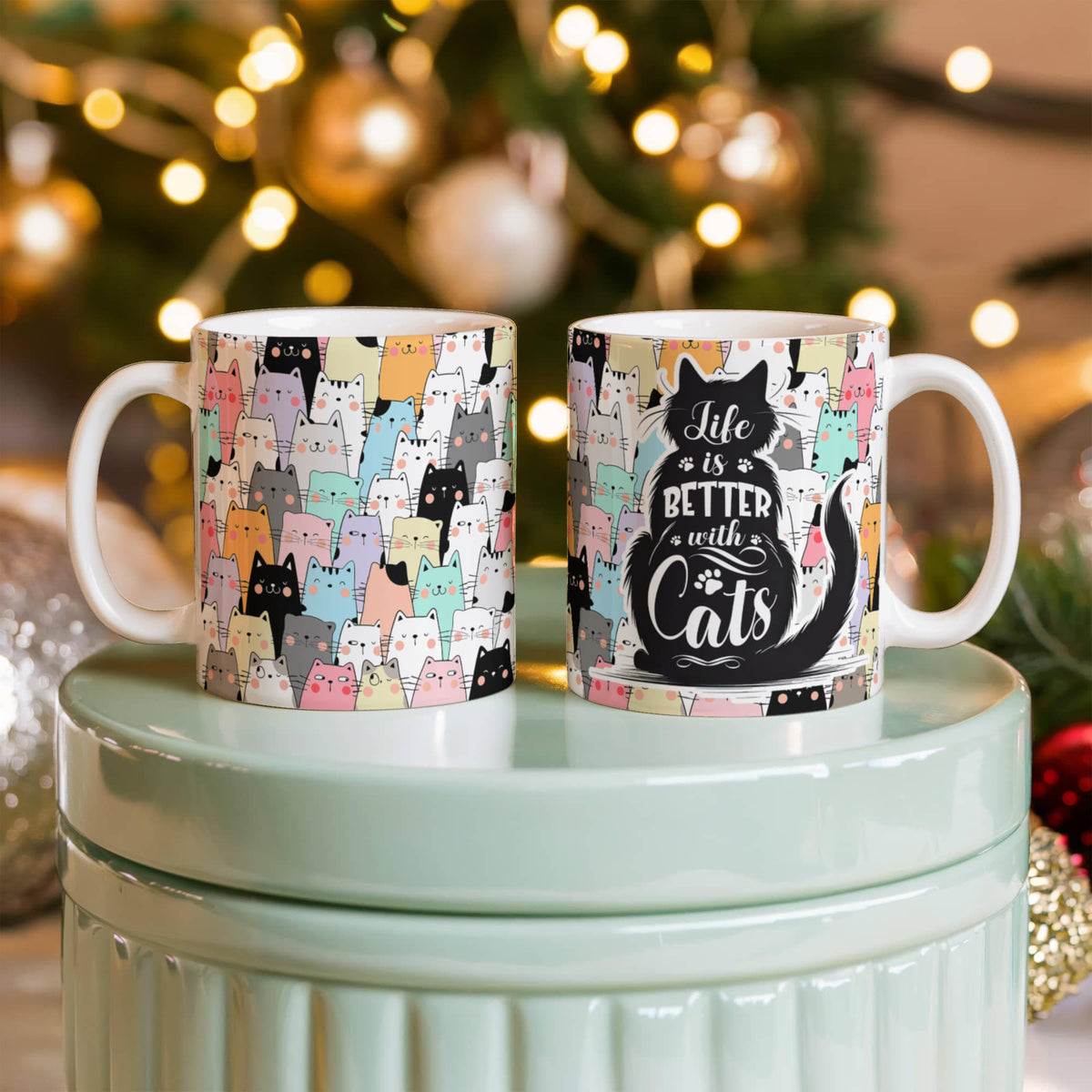 Life Is Better With Cats Coffee Mug, Cat Lover Gift
