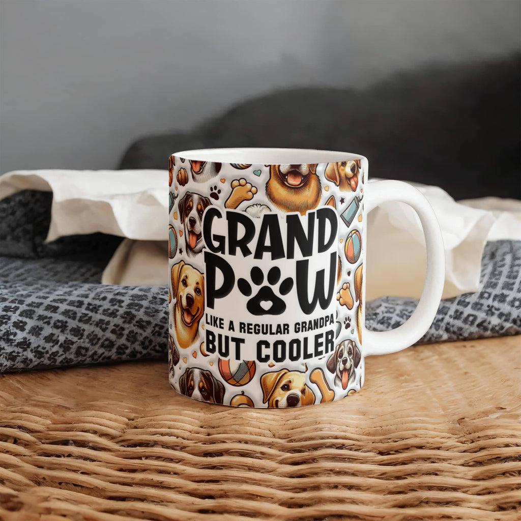 Grandpaw Like A Regular Grandpa But Cooler Coffee Mug 11oz, Dog Grandpa Gift, Funny Christmas Gift for Grandpa
