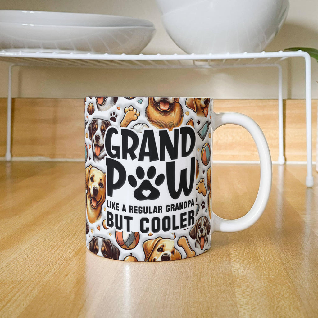 Grandpaw Like A Regular Grandpa But Cooler Coffee Mug 11oz, Dog Grandpa Gift, Funny Christmas Gift for Grandpa