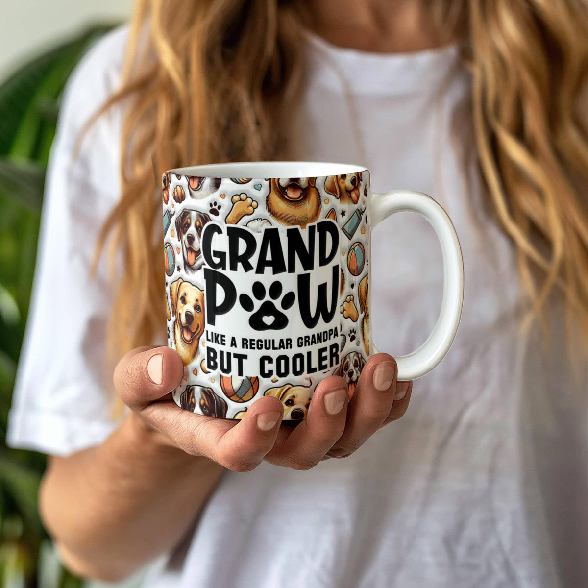 Grandpaw Like A Regular Grandpa But Cooler Coffee Mug 11oz, Dog Grandpa Gift, Funny Christmas Gift for Grandpa