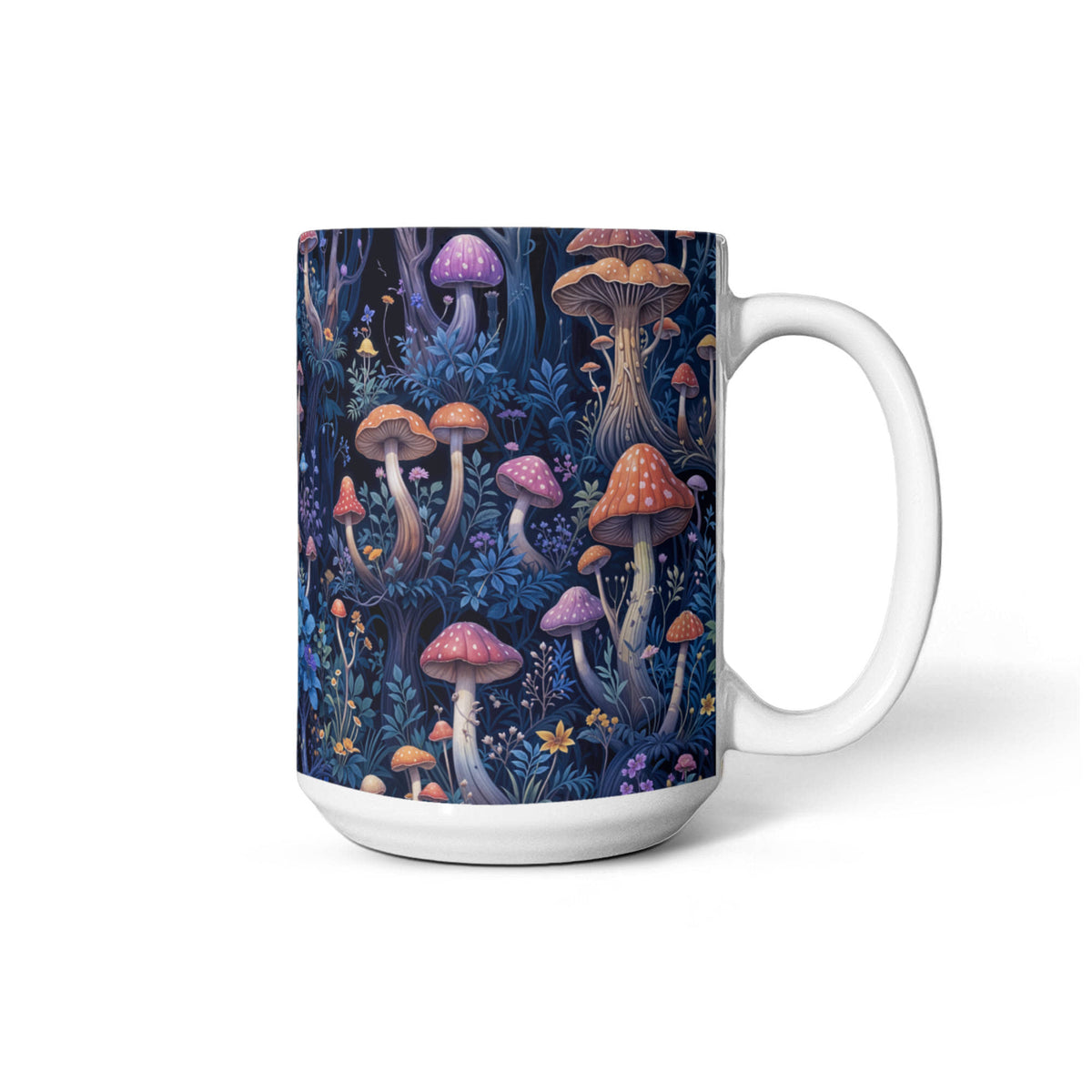 Mushroom Forest Coffee Mug, Cottagecore Nature Gift