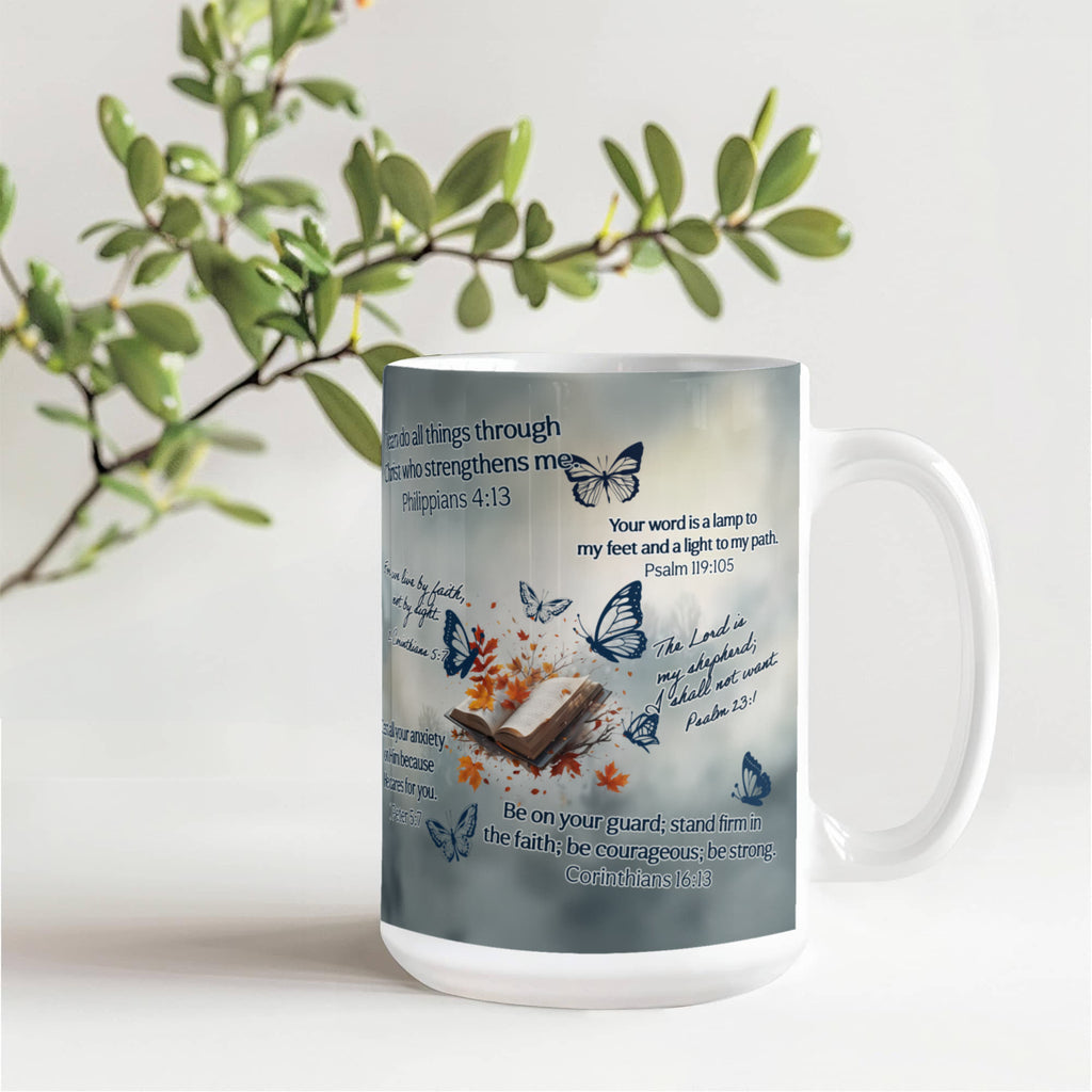 Bible Verses Coffee Mug, Christian Faith Gift