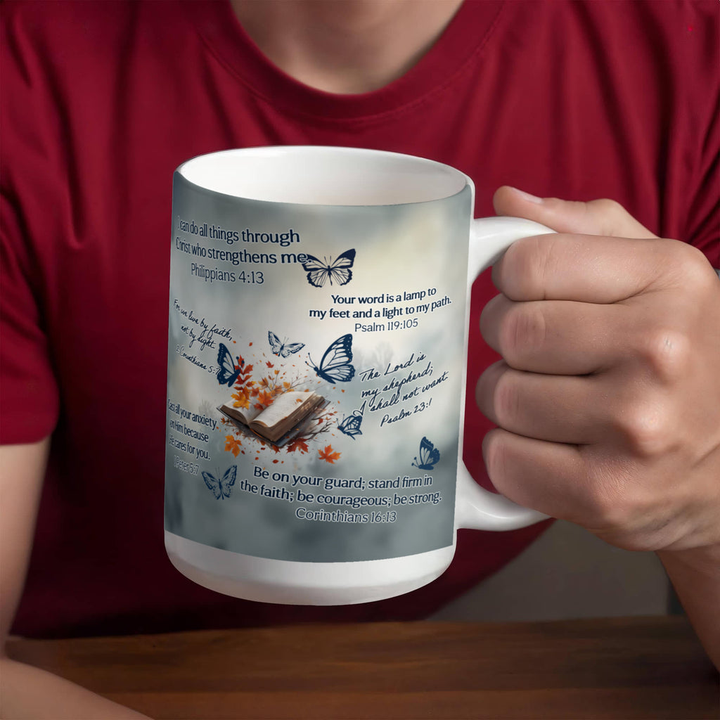 Bible Verses Coffee Mug, Christian Faith Gift