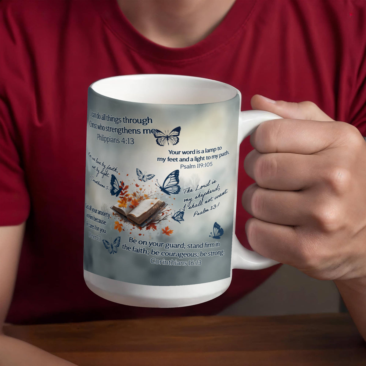 Bible Verses Coffee Mug, Christian Faith Gift