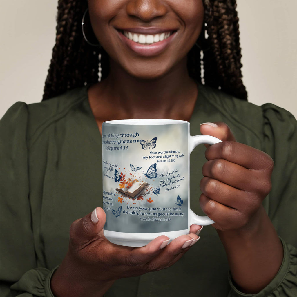 Bible Verses Coffee Mug, Christian Faith Gift