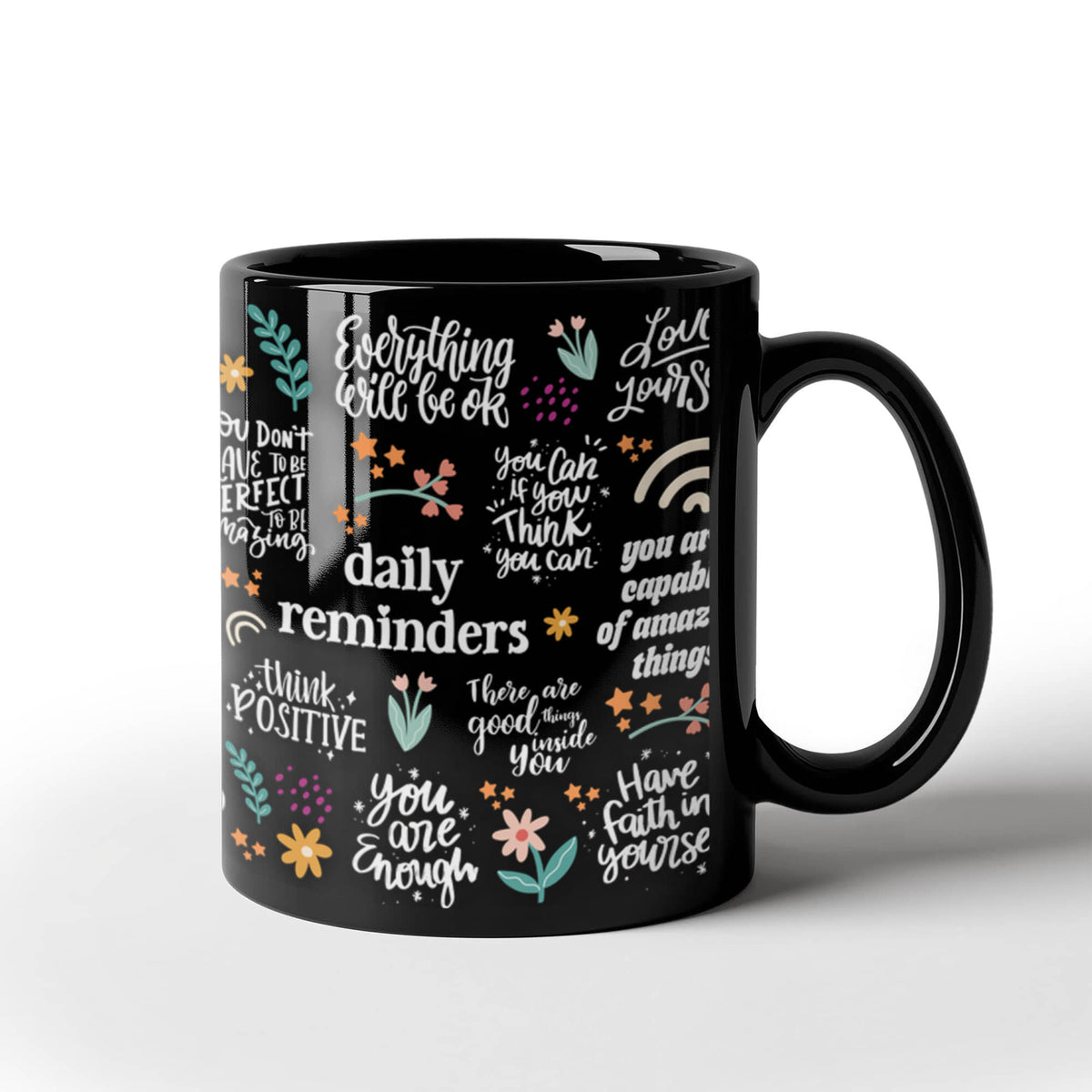 Daily Reminders Positive Affirmations Coffee Mug, Self Love Gift