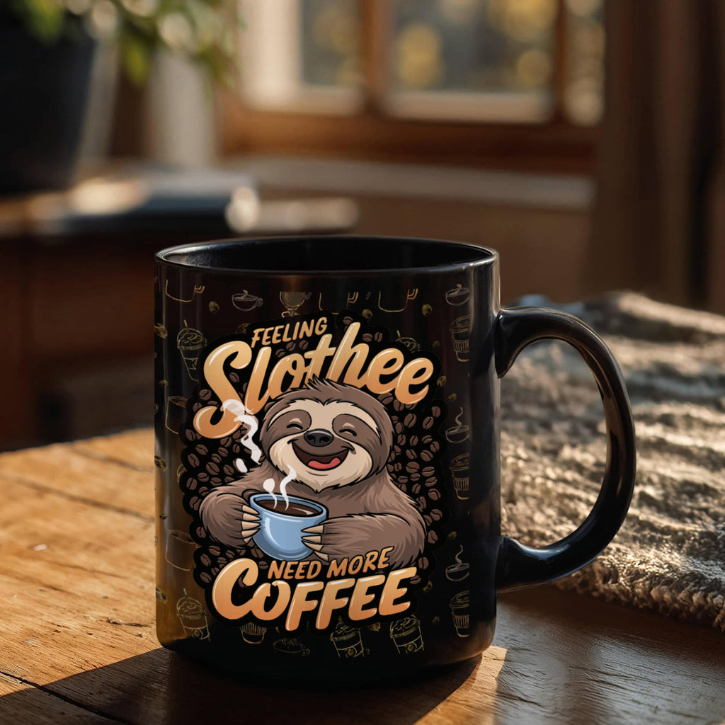 Feeling Slothee Need More Coffee Mug, Funny Sloth Lover Gift