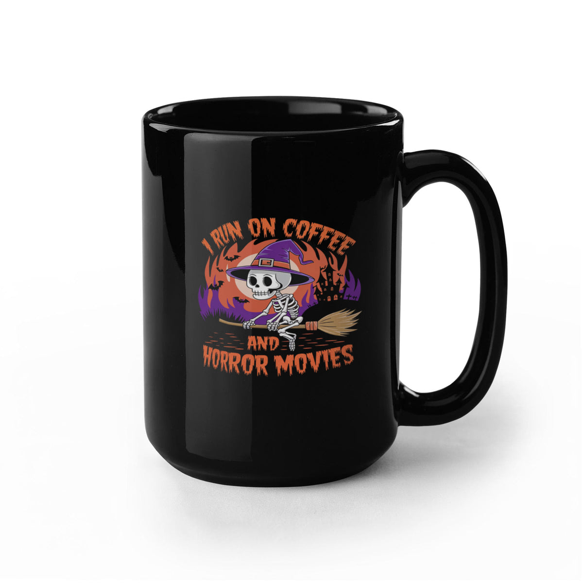 I Run On Coffee And Horror Movies Coffee Mug, Funny Horror Gift