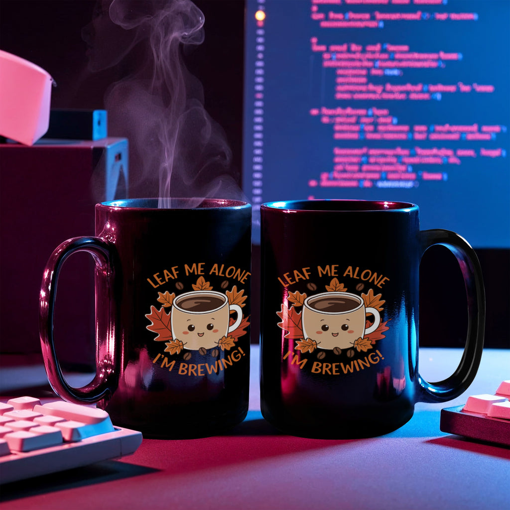 Leaf Me Alone I'm Brewing Coffee Mug, Funny Fall Gift